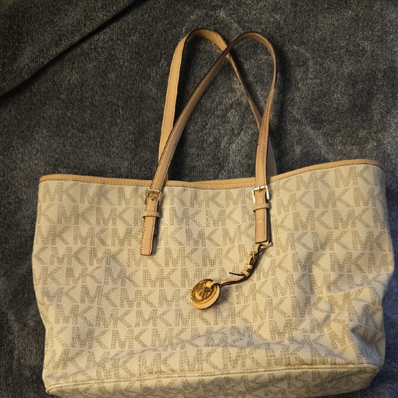 Michael Kors Handbags - Michael Kors Beige Monogram Tote